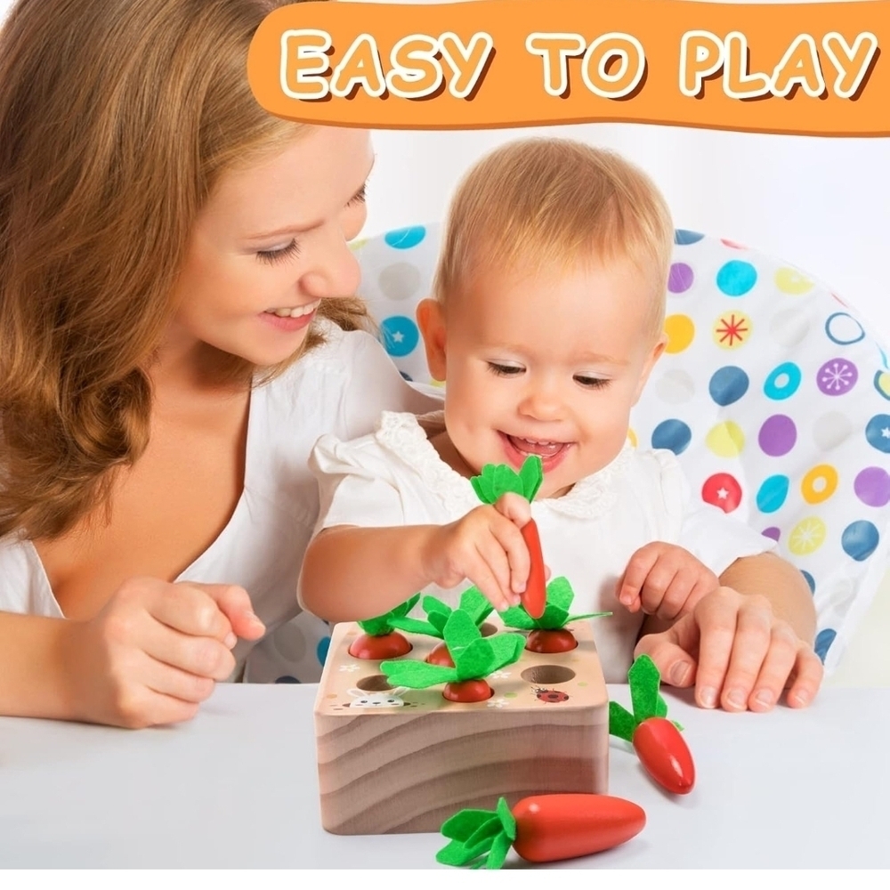 Interactive Wooden Carrot Game for Kids
